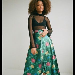 Eliza Faulkner Black Mesh Turtleneck with Bell Sleeves